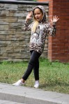 Welurowy komplet, bluza panterka z kapturem
